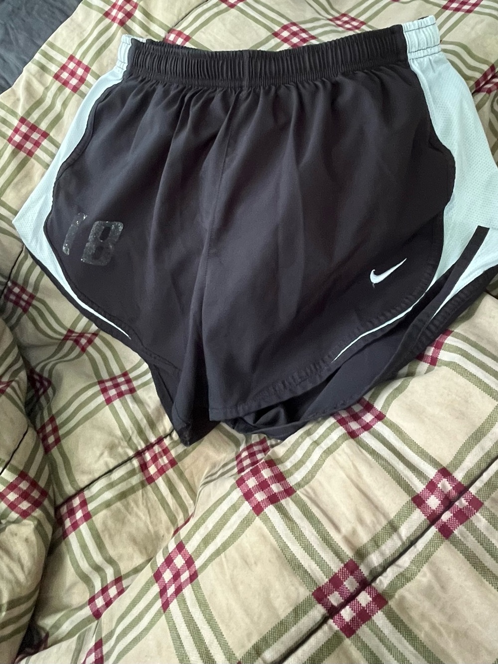 Nike Women’s Black Running Shorts with White Side Panels